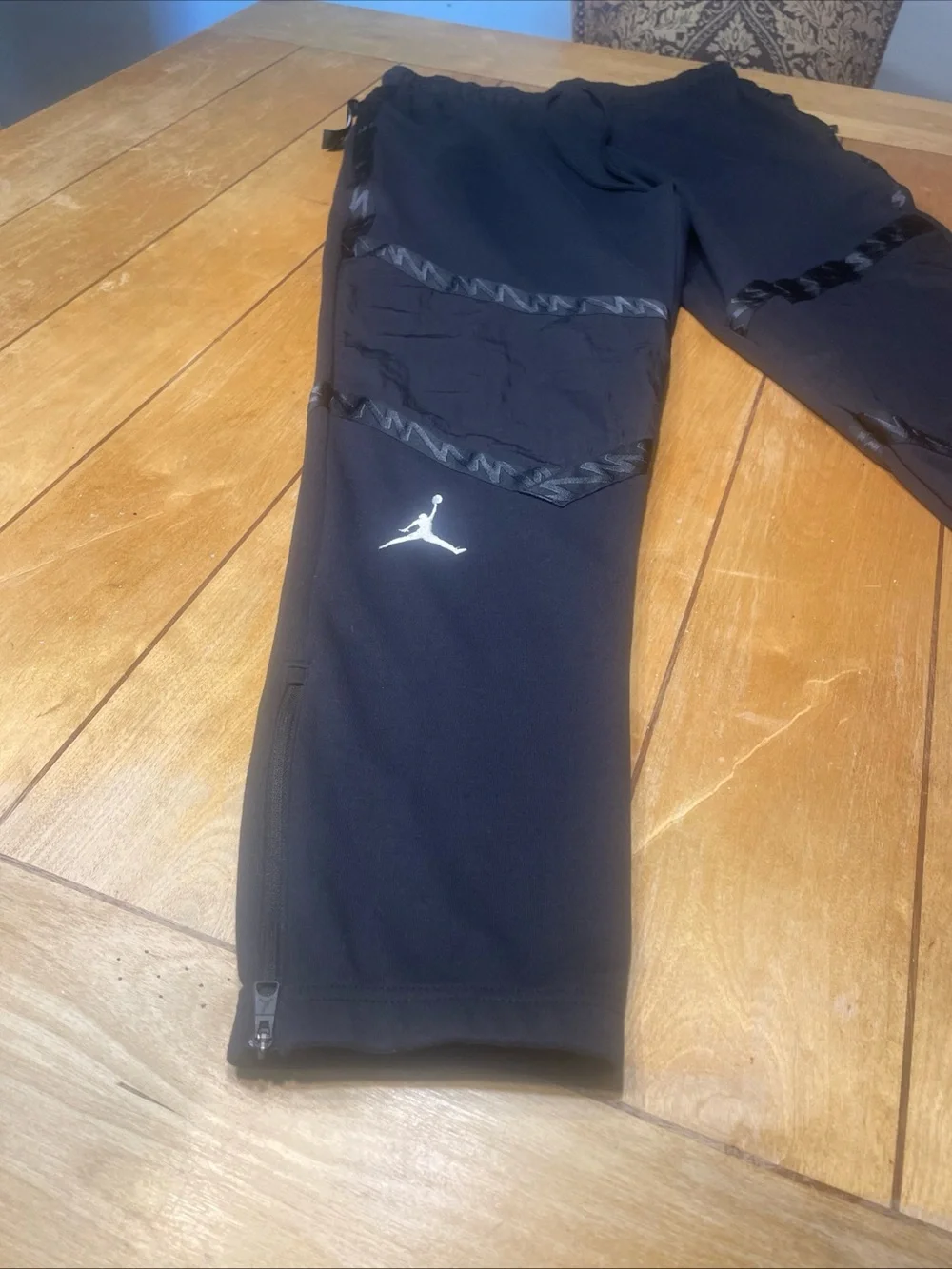 Air Jordan Dri Fit Zion Fleece Black Performance Joggers with Jumpman Large